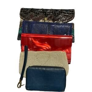 Vintage Lot Of 5 Clutch Purse Aldo, WHBM, Cynthia Rowley, Beaded, Fossil Multi